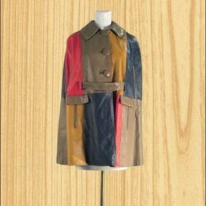 Patchwork leather 1970s cape